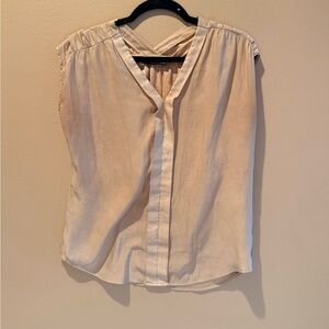 a.n.a Cream V-Neck Blouse